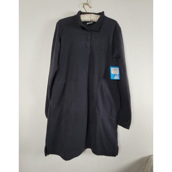 Columbia Women's Anytime Fleece Dress Large Black Omni-Shade Long Sleeve New - Picture 1 of 10